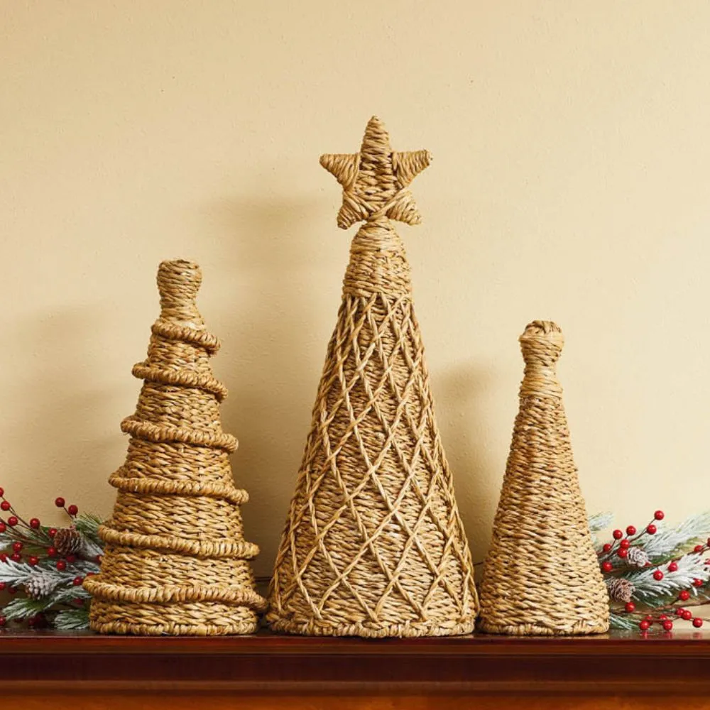 Tall Rope Christmas Tree Set of 3