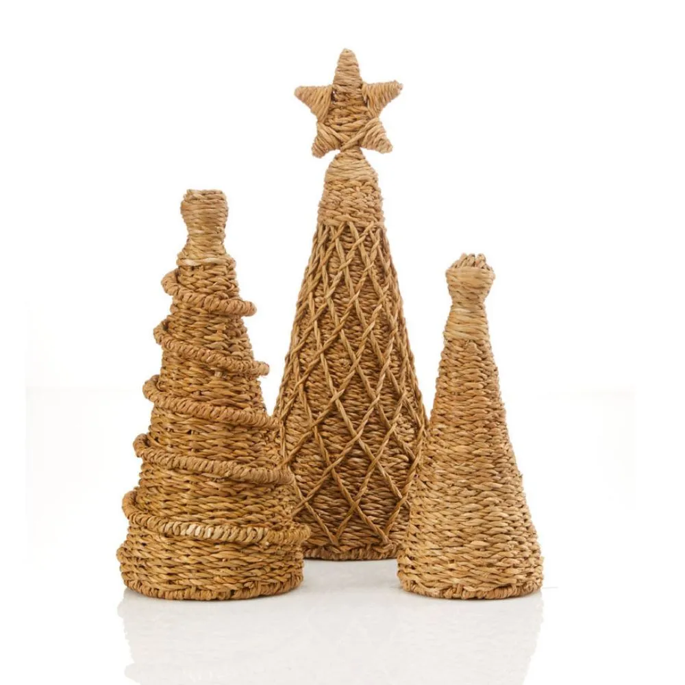 Tall Rope Christmas Tree Set of 3