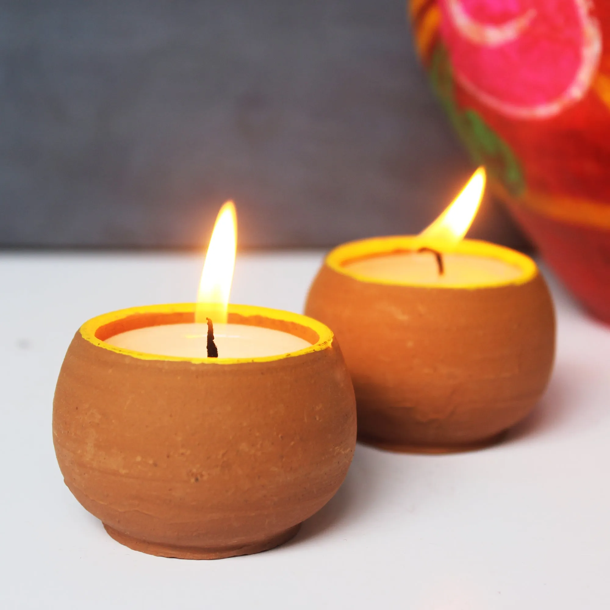 Terracotta "BALL" Candles Set of 12