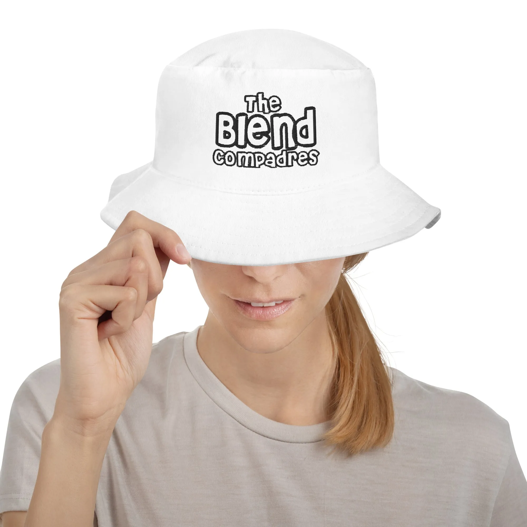 The Blend Compadres White Bucket Hat