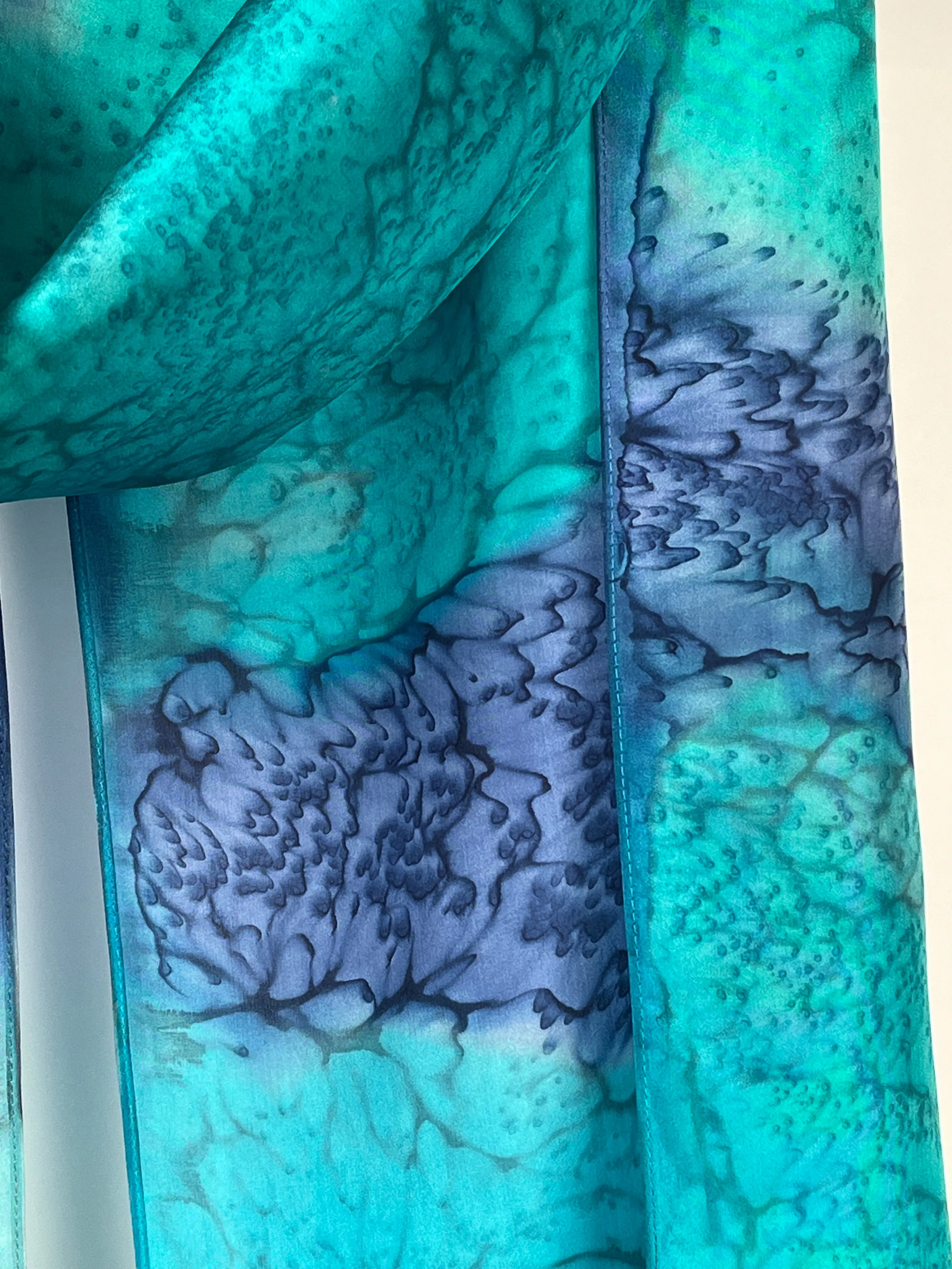 “Under the Sea Mermaid" - Hand-dyed Silk Scarf - $125