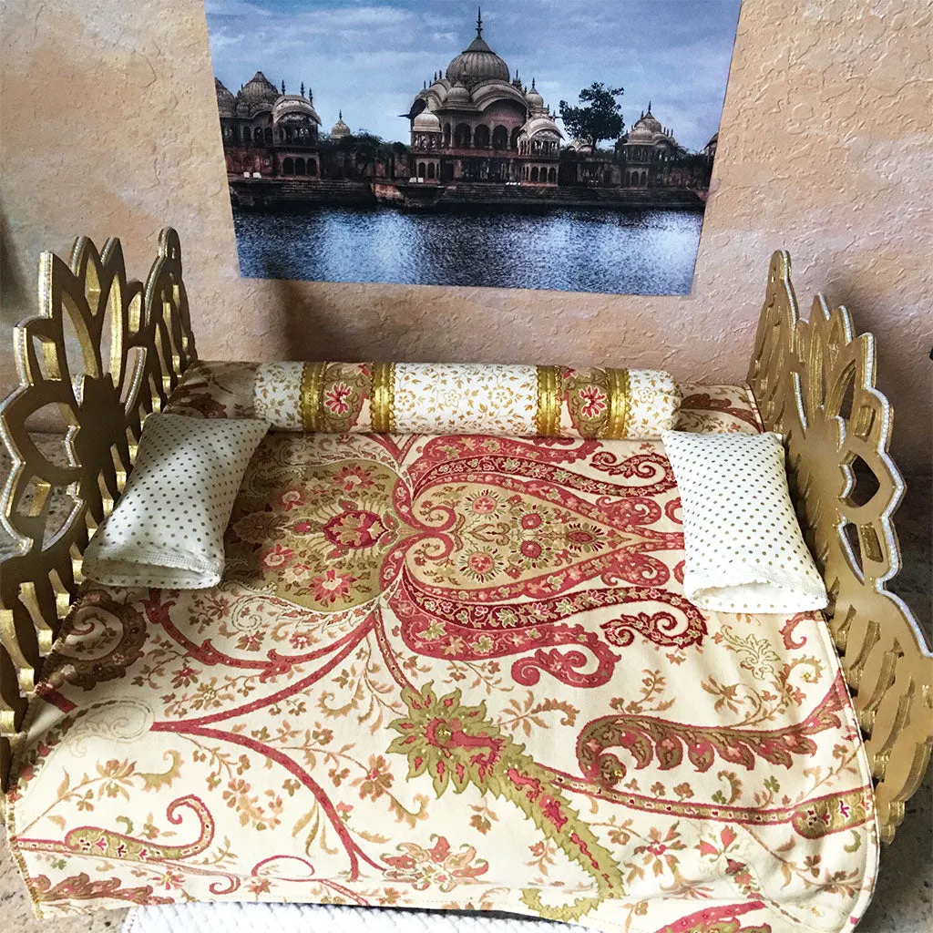 Vrindavan Opulence - Gold Lotus Bed - 14 1/2" Inch