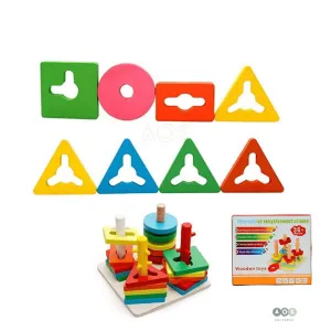 Wooden Geometric Shape Matching Blocks