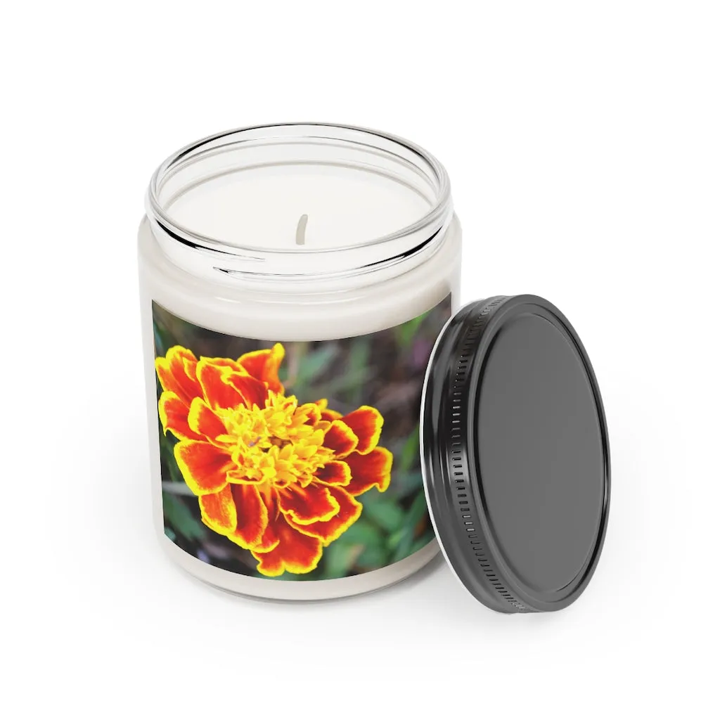 Yellow Red Flower Scented Candle, 9oz