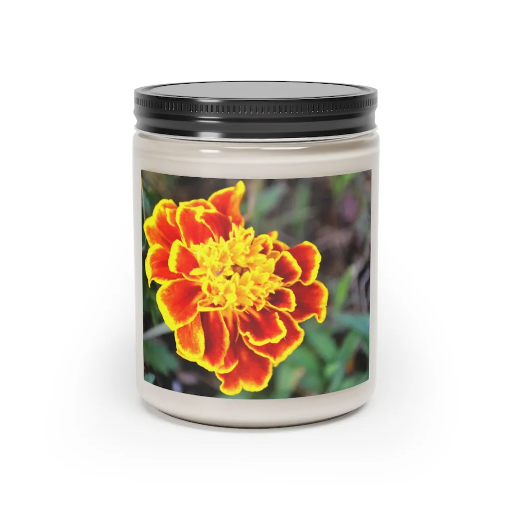 Yellow Red Flower Scented Candle, 9oz